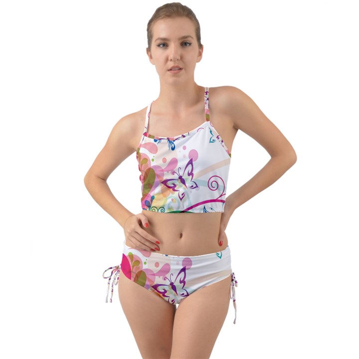 Butterfly Vector Art Mini Tank Bikini Set