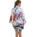 Butterfly Vector Art Long Sleeve Satin Kimono View2