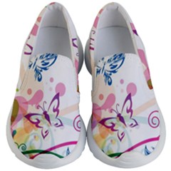 Butterfly Vector Art Kids Lightweight Slip Ons by Ket1n9