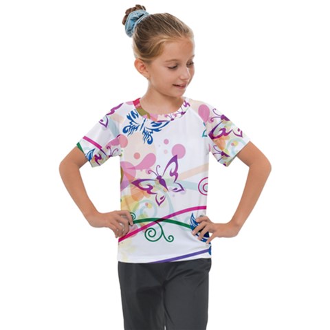 Butterfly Vector Art Kids  Mesh Piece T-shirt by Ket1n9