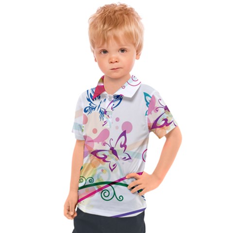 Butterfly Vector Art Kids  Polo T-shirt by Ket1n9