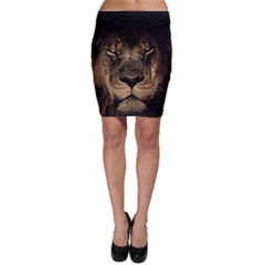 African-lion-mane-close-eyes Bodycon Skirt by Ket1n9