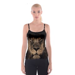 African-lion-mane-close-eyes Spaghetti Strap Top by Ket1n9