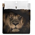 African-lion-mane-close-eyes Duvet Cover Double Side (Queen Size) View1