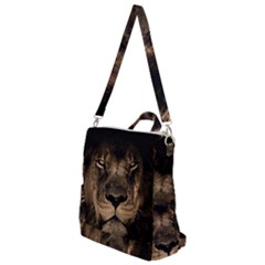 African-lion-mane-close-eyes Crossbody Backpack by Ket1n9