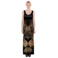 African-lion-mane-close-eyes Thigh Split Maxi Dress by Ket1n9