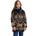 African-lion-mane-close-eyes Kids  Hooded Longline Puffer Jacket View1