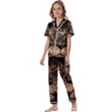 African-lion-mane-close-eyes Kids  Satin Short Sleeve Pajamas Set View1