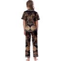 African-lion-mane-close-eyes Kids  Satin Short Sleeve Pajamas Set View2