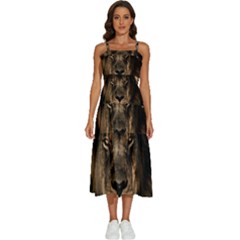 African-lion-mane-close-eyes Sleeveless Shoulder Straps Boho Dress by Ket1n9