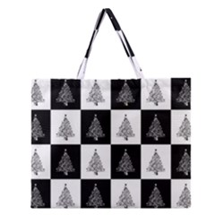 Christmas Tree Xmas Tree Zipper Large Tote Bag by Ket1n9