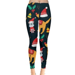 Funny Christmas Pattern Background Everyday Leggings  by Ket1n9