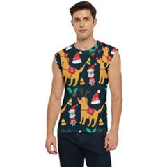 Funny Christmas Pattern Background Men s Raglan Cap Sleeve T-shirt by Ket1n9