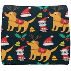 Funny Christmas Pattern Background Seat Cushion by Ket1n9