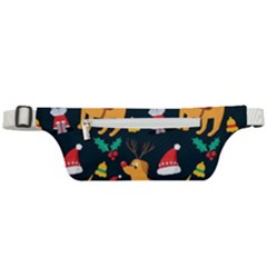 Funny Christmas Pattern Background Active Waist Bag by Ket1n9