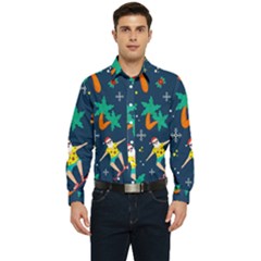 Colorful Funny Christmas Pattern Men s Long Sleeve  Shirt by Ket1n9