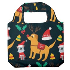 Funny Christmas Pattern Background Premium Foldable Grocery Recycle Bag by Ket1n9