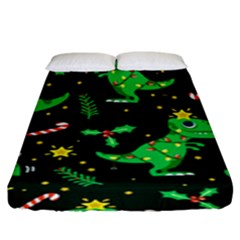 Christmas Funny Pattern Dinosaurs Fitted Sheet (king Size) by Ket1n9