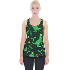 Christmas Funny Pattern Dinosaurs Piece Up Tank Top by Ket1n9