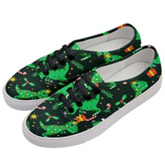 Christmas Funny Pattern Dinosaurs Women s Classic Low Top Sneakers by Ket1n9