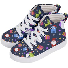 Colorful Funny Christmas Pattern Kids  Hi-top Skate Sneakers by Ket1n9