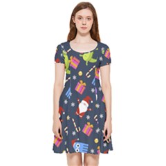 Colorful Funny Christmas Pattern Inside Out Cap Sleeve Dress by Ket1n9