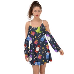 Colorful Funny Christmas Pattern Boho Dress by Ket1n9