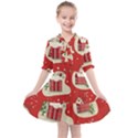 Christmas New Year Seamless Pattern Kids  All Frills Chiffon Dress View1