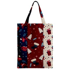 Flat Design Christmas Pattern Collection Art Zipper Classic Tote Bag by Ket1n9