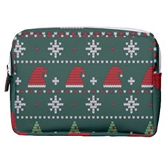 Beautiful Knitted Christmas Pattern Make Up Pouch (medium) by Ket1n9