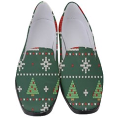 Beautiful Knitted Christmas Pattern Women s Classic Loafer Heels by Ket1n9