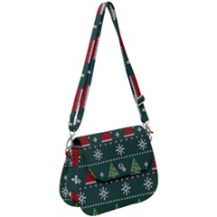 Beautiful Knitted Christmas Pattern Saddle Handbag by Ket1n9