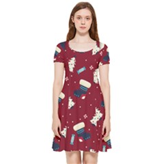 Flat Design Christmas Pattern Collection Art Inside Out Cap Sleeve Dress by Ket1n9