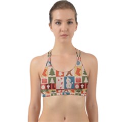 Cute Christmas Seamless Pattern Vector  - Back Web Sports Bra by Ket1n9