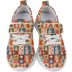 Cute Christmas Seamless Pattern Vector  - Kids  Velcro Strap Shoes by Ket1n9