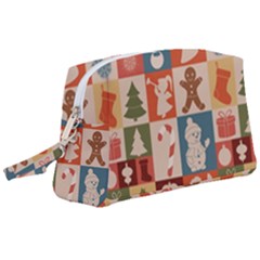 Cute Christmas Seamless Pattern Vector  - Wristlet Pouch Bag (large) by Ket1n9