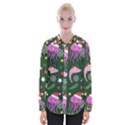 Dinosaur Colorful Funny Christmas Pattern Womens Long Sleeve Shirt View1