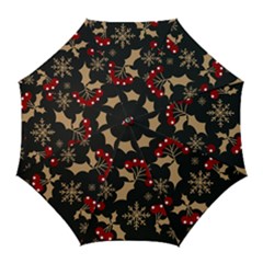 Christmas Pattern With Snowflakes Berries Golf Umbrellas by Ket1n9