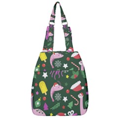 Dinosaur Colorful Funny Christmas Pattern Center Zip Backpack by Ket1n9