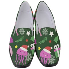 Dinosaur Colorful Funny Christmas Pattern Women s Classic Loafer Heels by Ket1n9