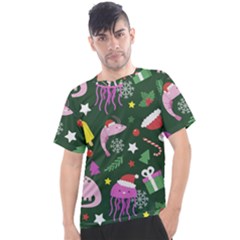 Dinosaur Colorful Funny Christmas Pattern Men s Sport Top by Ket1n9