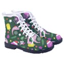 Dinosaur Colorful Funny Christmas Pattern Women s High-Top Canvas Sneakers View3