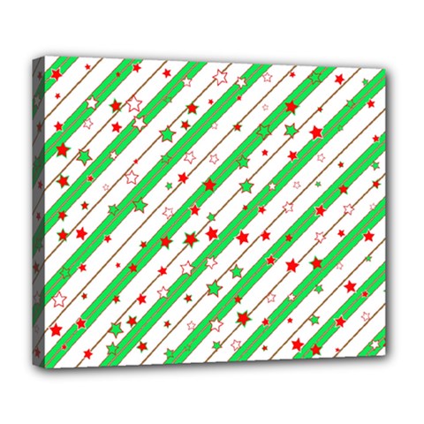 Christmas Paper Stars Pattern Texture Background Colorful Colors Seamless Deluxe Canvas 24  X 20  (stretched) by Ket1n9