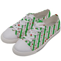 Christmas Paper Stars Pattern Texture Background Colorful Colors Seamless Women s Low Top Canvas Sneakers by Ket1n9