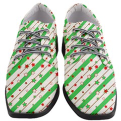 Christmas Paper Stars Pattern Texture Background Colorful Colors Seamless Women Heeled Oxford Shoes by Ket1n9