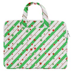 Christmas Paper Stars Pattern Texture Background Colorful Colors Seamless Macbook Pro 16  Double Pocket Laptop Bag  by Ket1n9