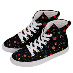 Christmas Pattern Texture Colorful Wallpaper Men s Hi-top Skate Sneakers by Ket1n9