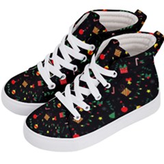 Christmas Pattern Texture Colorful Wallpaper Kids  Hi-top Skate Sneakers by Ket1n9