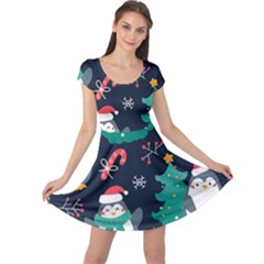 Colorful Funny Christmas Pattern Cap Sleeve Dress by Ket1n9