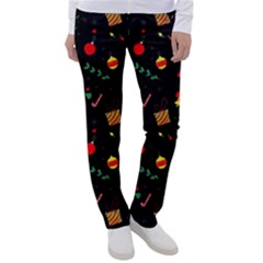 Christmas Pattern Texture Colorful Wallpaper Women s Casual Pants